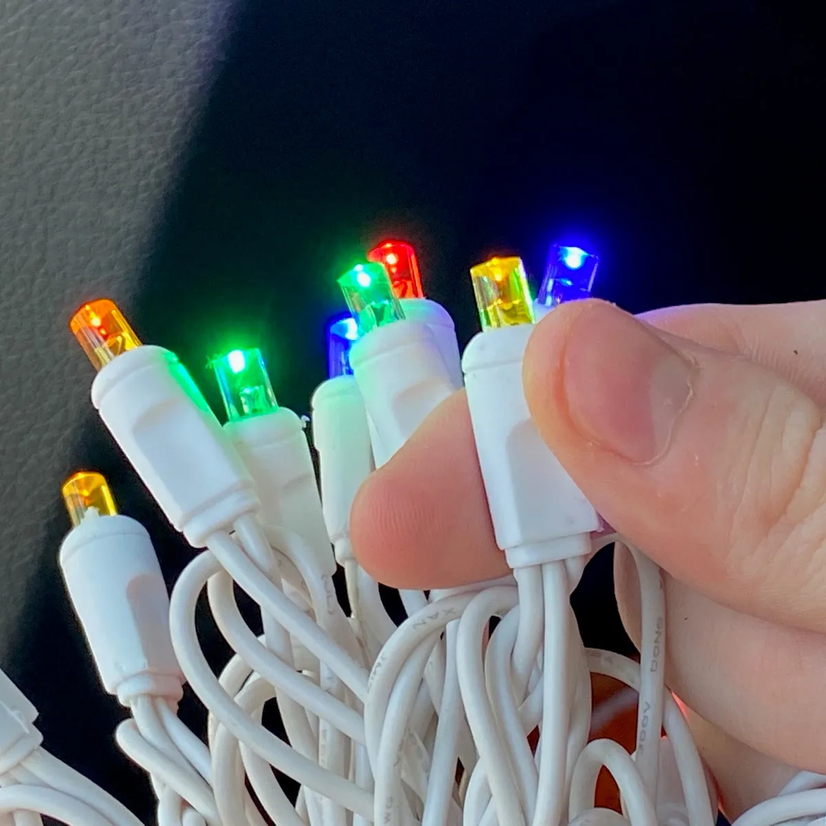 12 Volt LED Lights Multicolor on White Wire