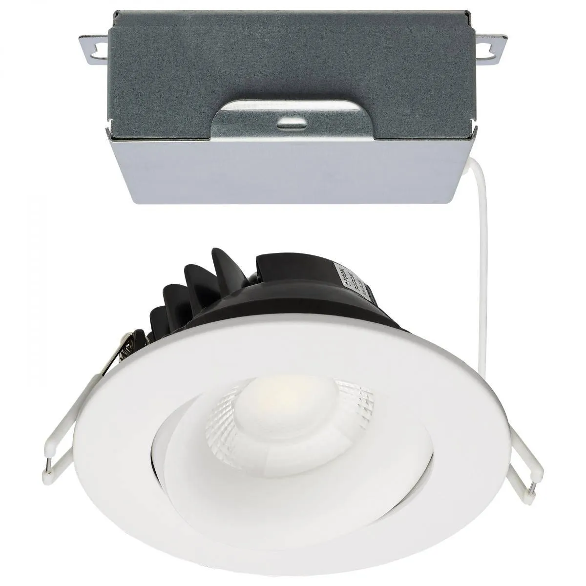 12 Watt LED Direct Wire Downlight; Gimbaled; 3.5 Inch; CCT Selectable; Round