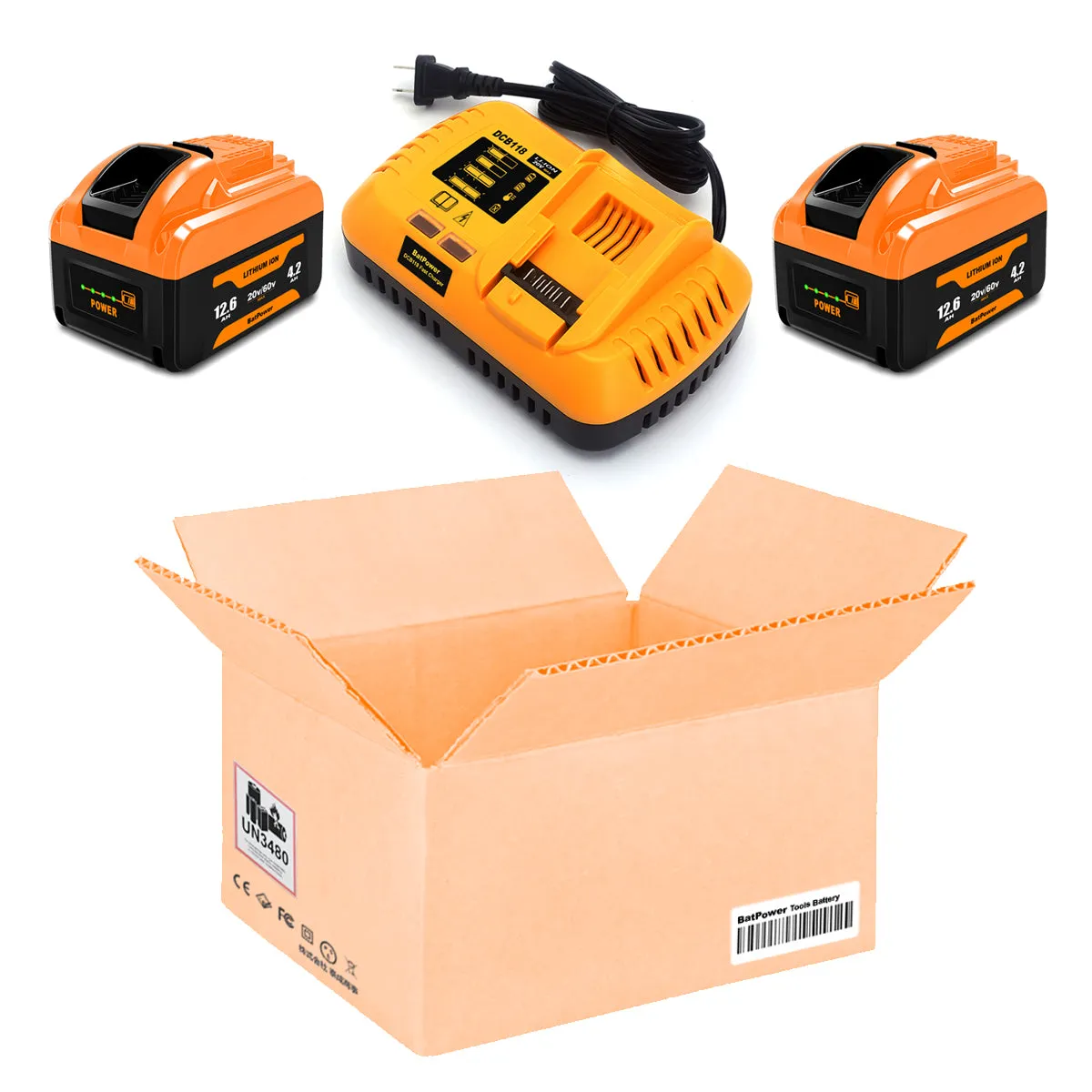 12.6Ah 20v 60v Battery and Charger Combo for Dewalt 20v 60v Lithium Battery with Charger 12Ah DCB612 DCB609 Dewalt 20v/60v Battery and Charger Kit