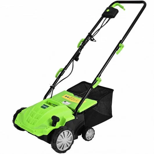 12Amp Corded Scarifier 13" Electric Lawn Dethatcher -Green