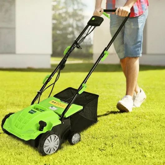 12Amp Corded Scarifier 13" Electric Lawn Dethatcher -Green