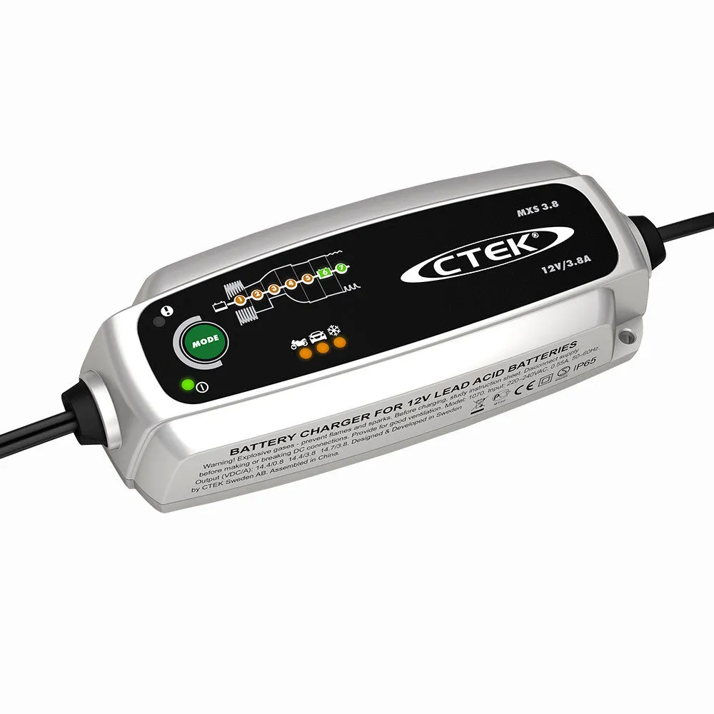 12V 3.8A Smart Battery Charger, 7-Step, IP65 - CTEK