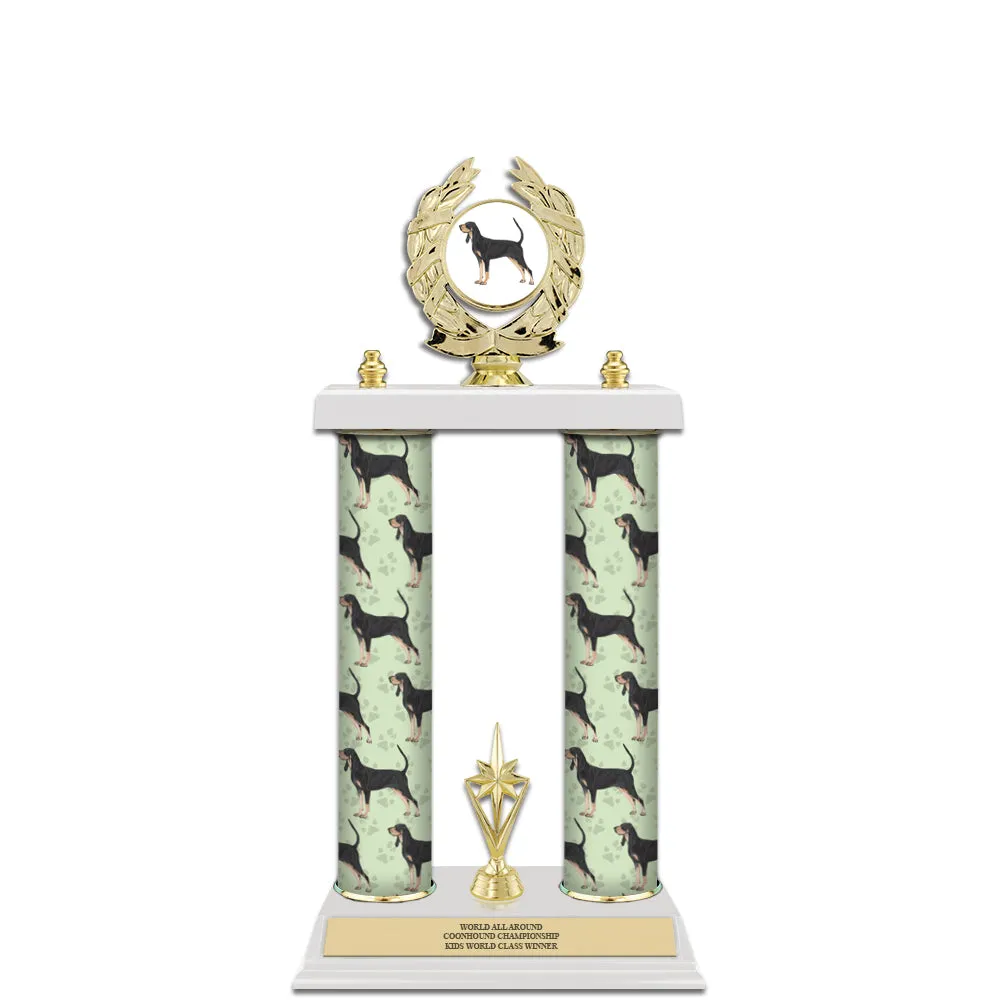 15" Custom White Finished Award Trophy With Trim