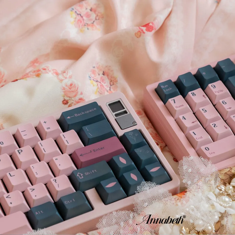 182 Keys Flower and Moon Keycaps | Cherry Profile PBT Dye Sublimation Keycap set