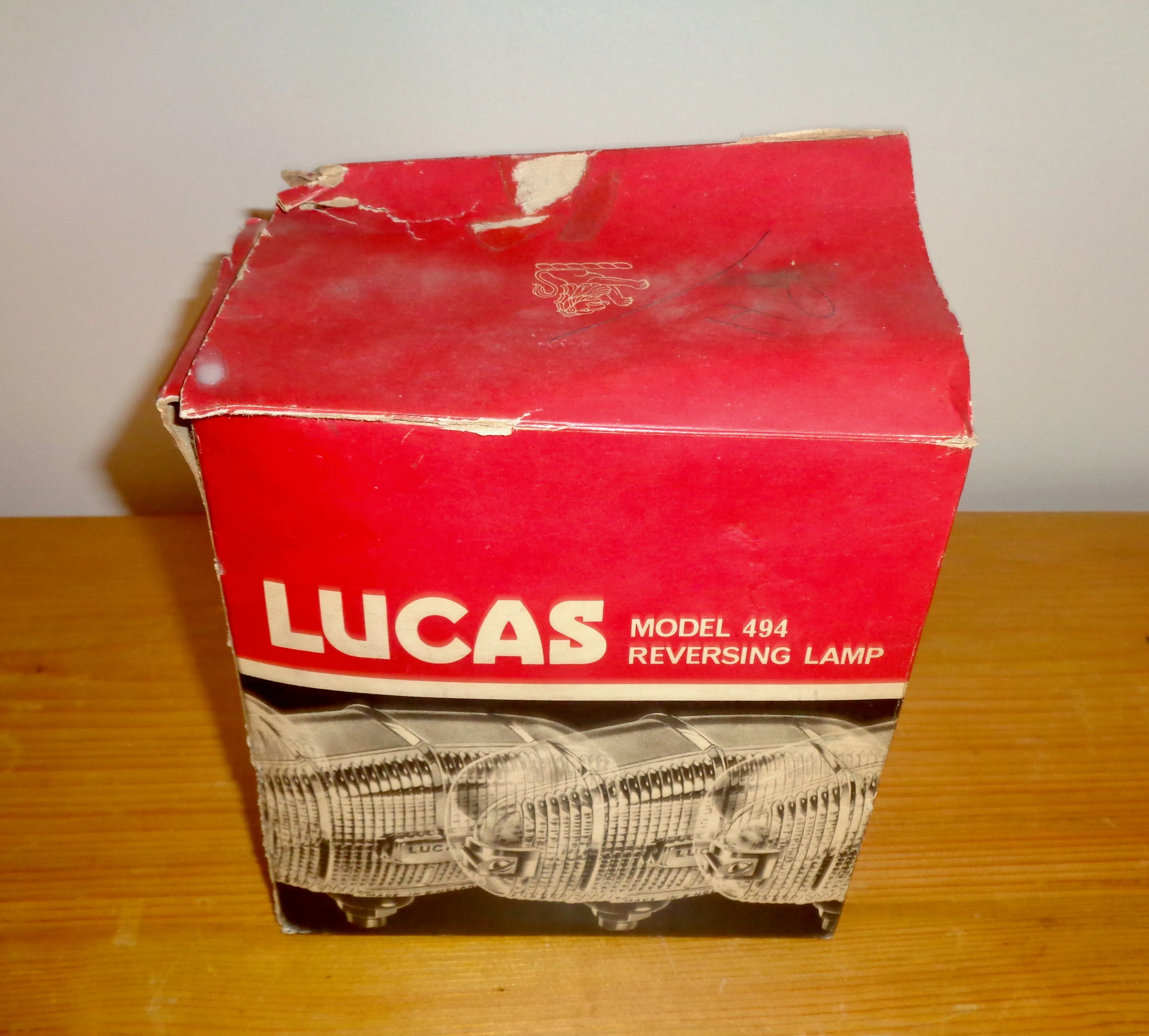 1960s Original Lucas Model 494 Reversing Car Lamp. Clear Glass And Chrome Boxed NOS