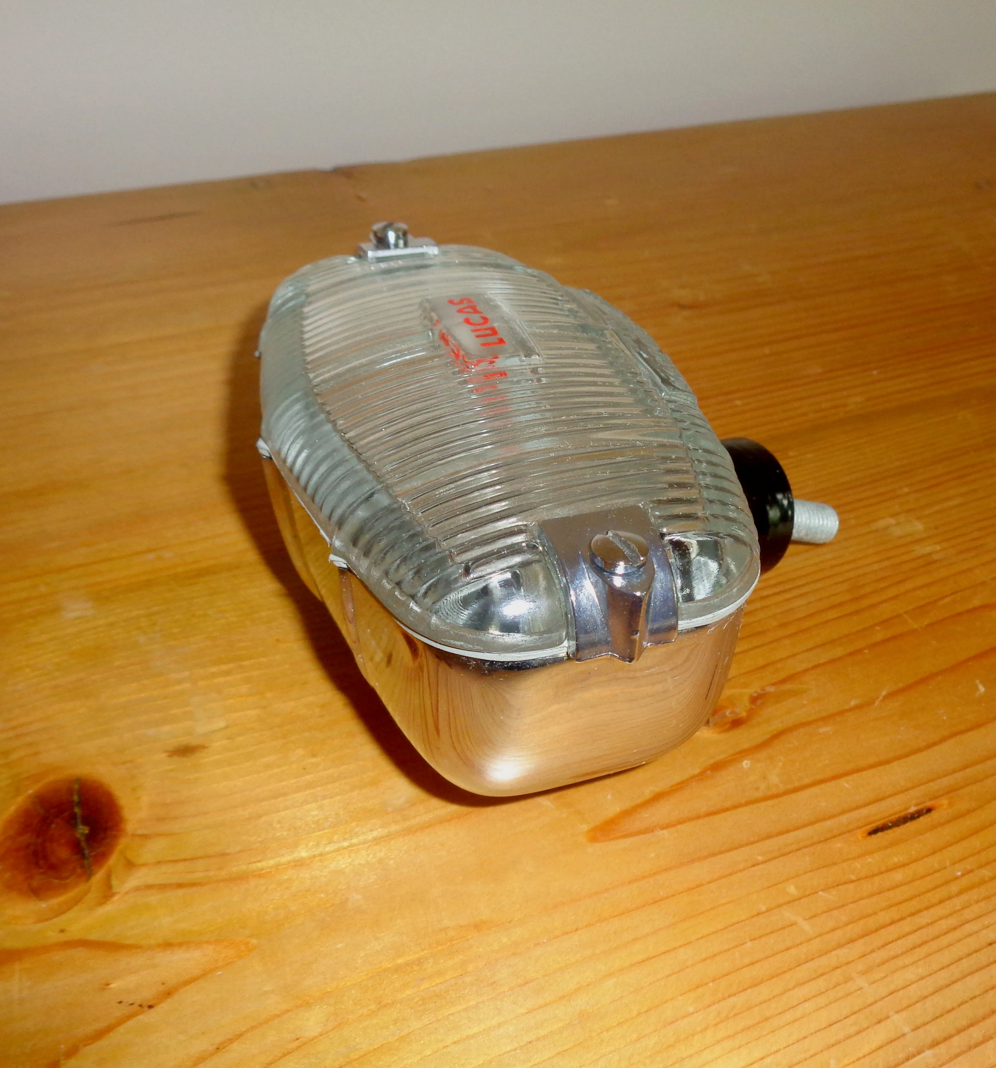 1960s Original Lucas Model 494 Reversing Car Lamp. Clear Glass And Chrome Boxed NOS