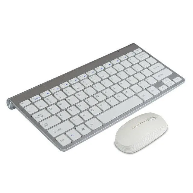 2017 Fashion 2.4G Optical Wireless Keyboard and Mouse Mice Combo Kit High Quality Ultra thin White Wireless Mouse and keyboard