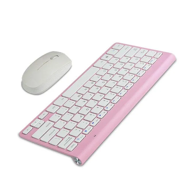 2017 Fashion 2.4G Optical Wireless Keyboard and Mouse Mice Combo Kit High Quality Ultra thin White Wireless Mouse and keyboard