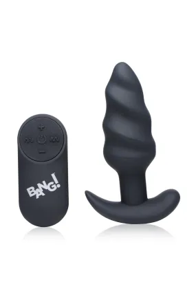 21x Silicone Swirl Plug With Remote -Black