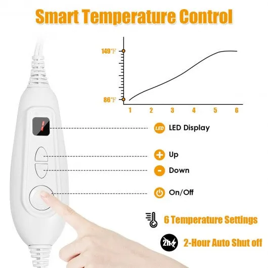 25 x 26" Electric Heating Pad w/ 6 Temperature Settings