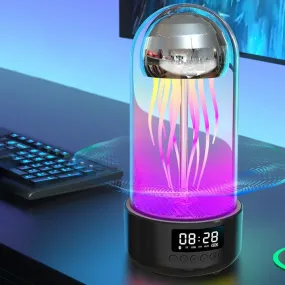 3-in-1  Jellyfish Lamp with Clock - Luminous Portable Stereo, Smart Decoration Bluetooth Speaker