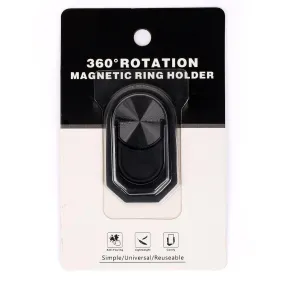 360 Rotation Magnetic Ring Holder- Black