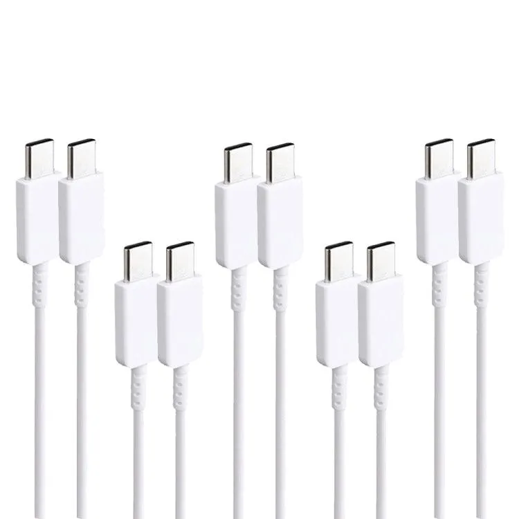 5-Pack 1m 3A USB-C to USB-C TPU Charging and Data Sync Cable for Mobile Devices