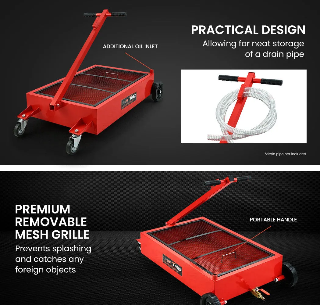 57L Low Profile Mobile Waste Oil Drainer, Heavy Duty, T-Rex