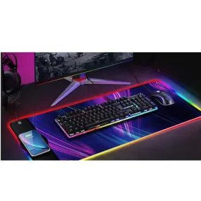 (80x30cm) Gaming mouse pad Mouse mat with non-slip underside   RGB lighting and Qi wireless charger - Colorful