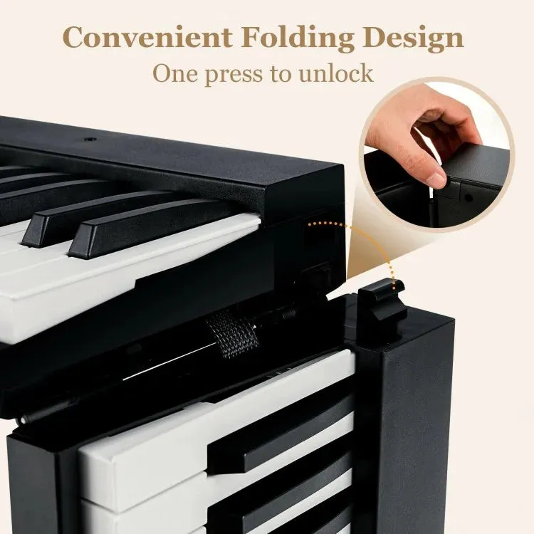 88-Key Foldable Digital Piano with MIDI and Wireless BT