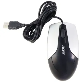 Acer Wired USB Mouse for Windows PC & More - Black/Silver (M-UVACR1)