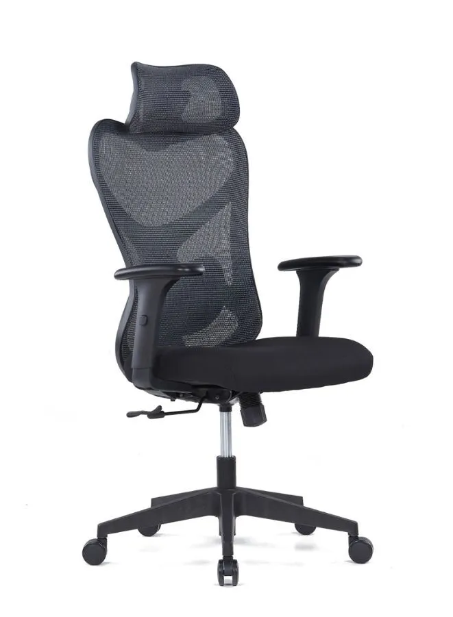 Adjustable Ergonomic Office Chair with 2D Headrest, Lumbar Support, and Synchro Tilt Mechanism