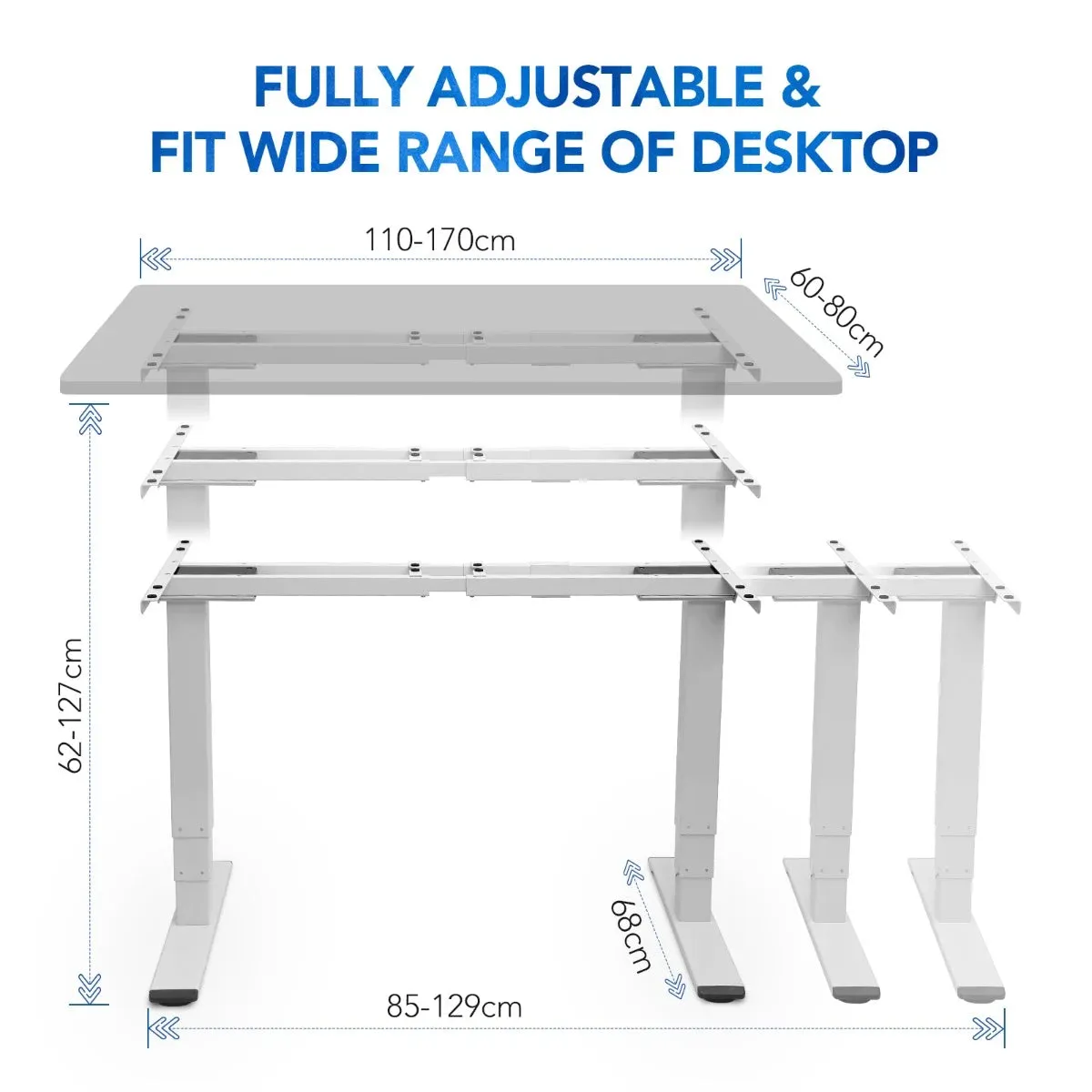 Adjustable Sit/Stand Desk - Dual Motor Frame - Humb