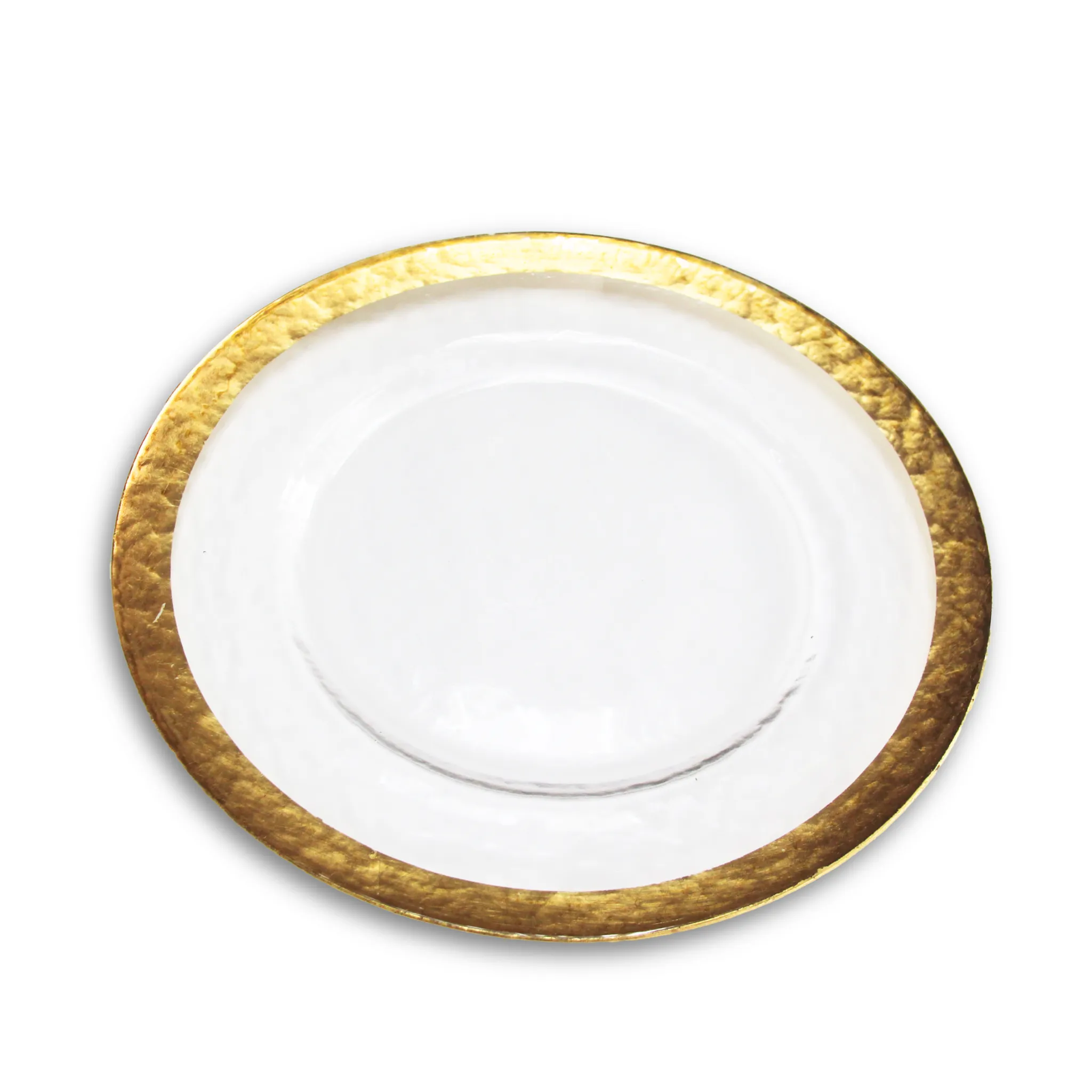 Alpine Wide Gold Trim Glass Charger Plate