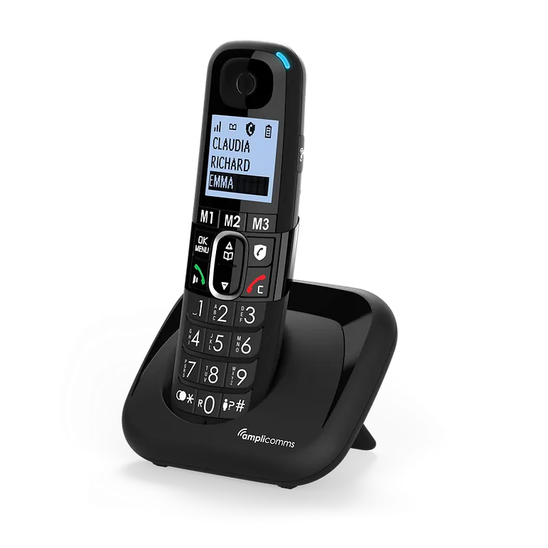 Amplicomms BigTel 1502 Black Duo - Cordless Phone