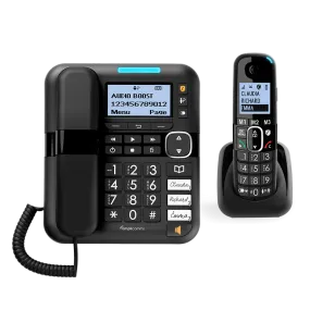 Amplicomms BigTel 1580 Combo Black - Cordless Phone