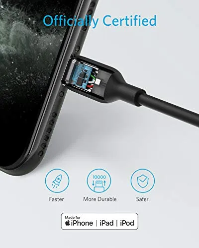 Anker USB C to Lightning Cable (3 ft), Powerline III MFi Certified Fast Charging Lightning Cable for iPhone 11 Pro 11 Pro Max X XS XR Max 8 Airpods Pro, Supports Power Delivery (Black)