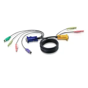 Aten Ps/2 Kvm Cable 2L-5302P - Kvm/Kvm - 1.8 M - With 3-In-1 Sphd And Audio