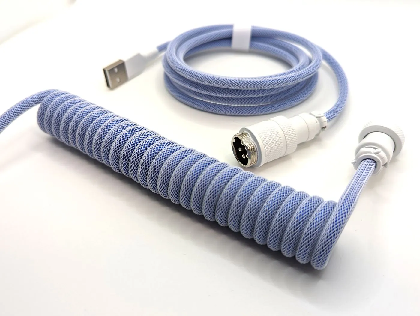 Ausmodshop Coiled Keyboard Cable - Frost