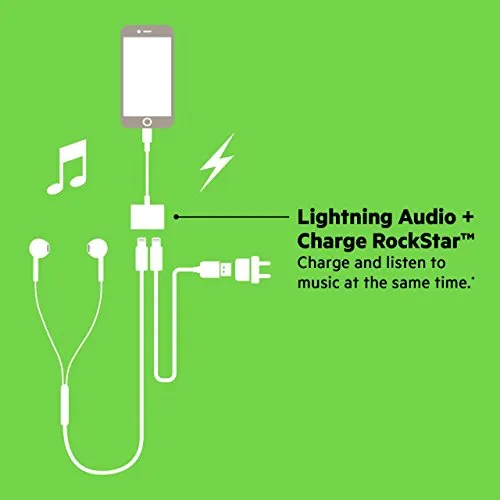 Belkin Lightning Audio   Charge RockStar Adapter for iPhone X, iPhone 8, iPhone 8 Plus, iPhone 7 and iPhone 7 Plus