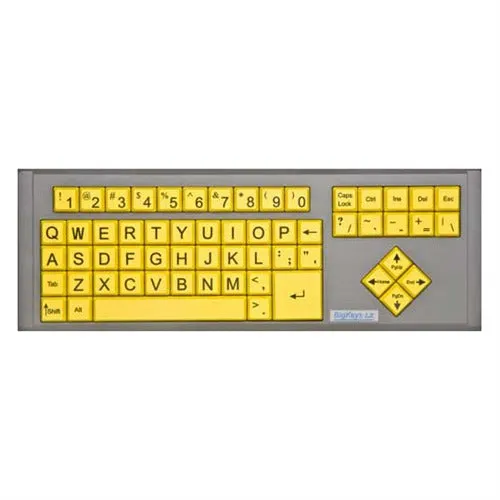 BigKeys LX Large Key Keyboard with Yellow Keys and Upper Case QWERTY Layout