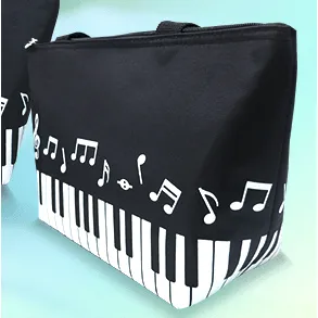 Black and White Keyboard Lunch Bag