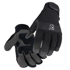 Black Stallion Flexhand Gray Synthetic Reinforced Black Back Ergonomic Gloves - 19FX-BLK