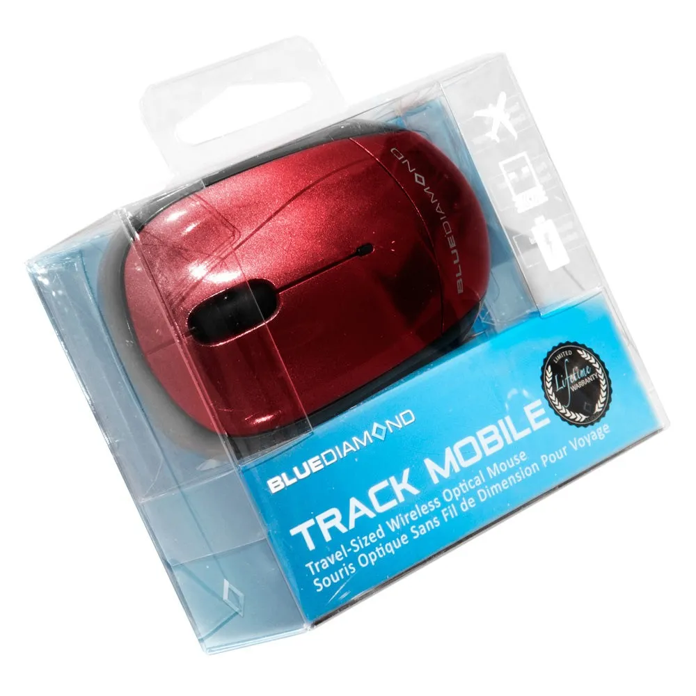 BlueDiamond - Track Mobile- Travel Wireless Mouse Red by Level Up Desks