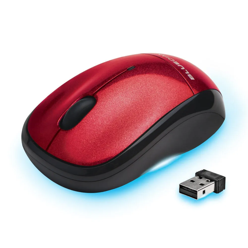 BlueDiamond - Track Mobile- Travel Wireless Mouse Red by Level Up Desks