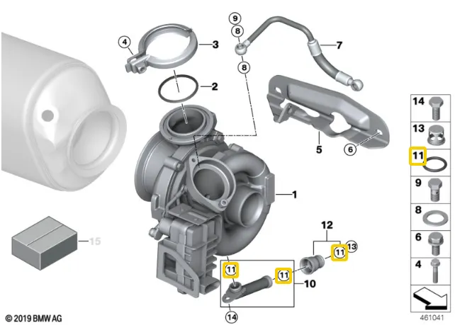 BMW Oil Line Fitting Seal / Turbo return line for M57 - Reinz 11421702905