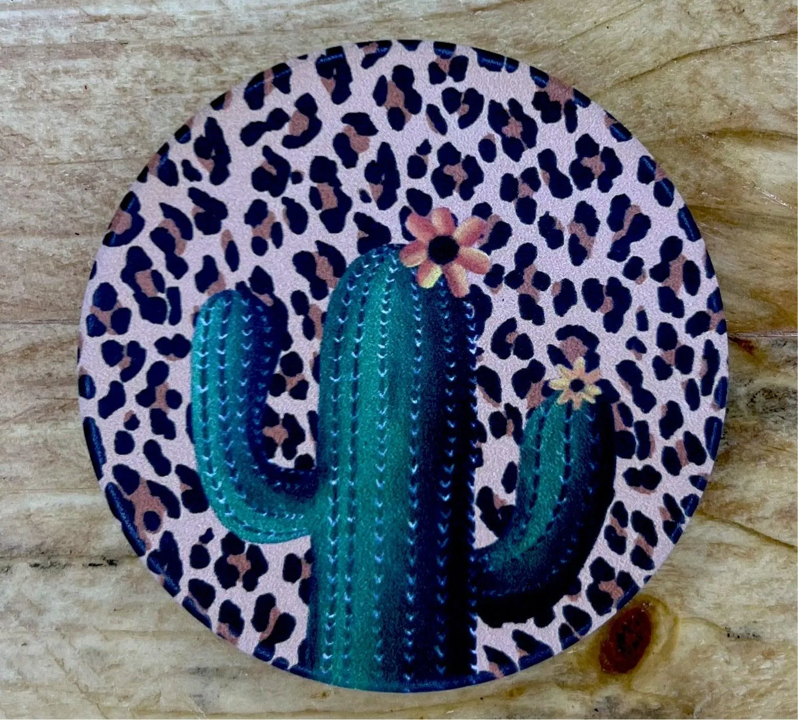 Cactus Leopard Car Coasters