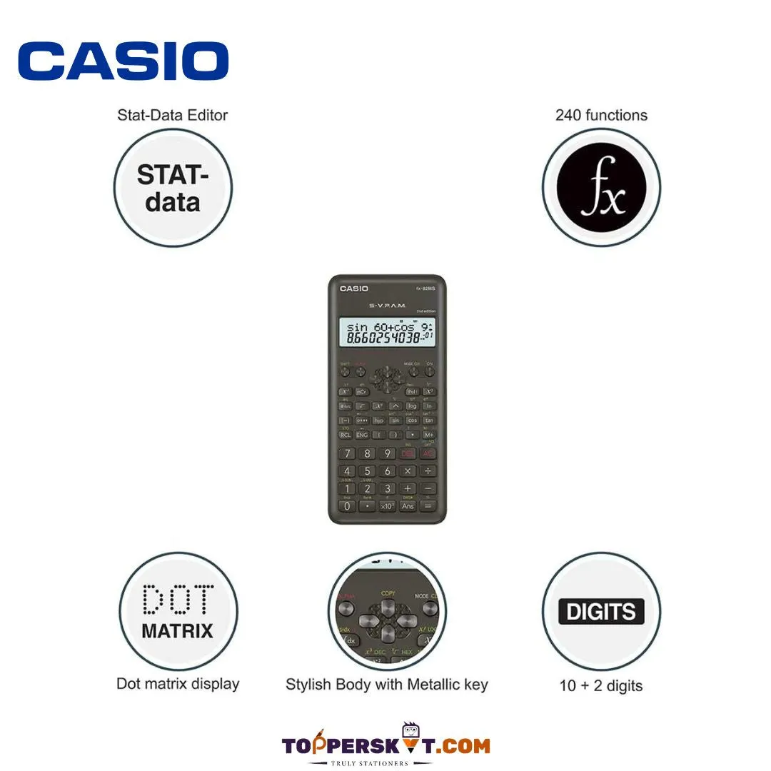 Casio FX-82MS 2nd Gen Non-Programmable Scientific Calculator ( Pack of 1 )