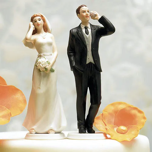 Cell Phone Groom Wedding Cake Topper