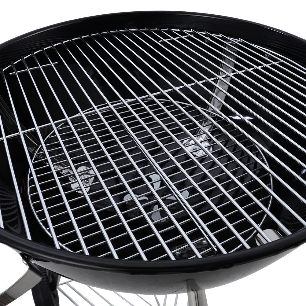 Charcoal Grill Pizza Style Grill Black W/ Temperature Gauge