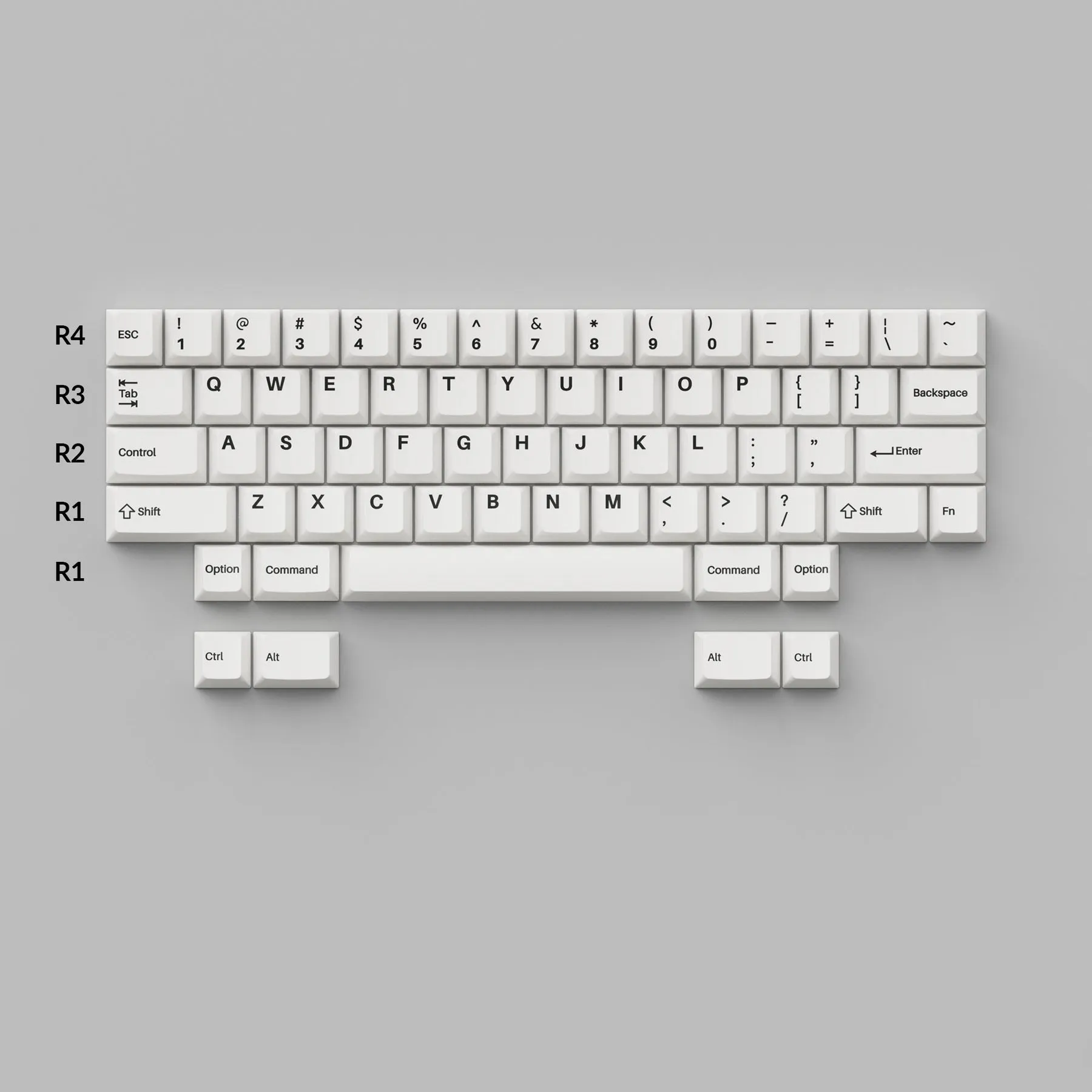 Cherry Profile Double - Shot PBT Full Set Keycaps - Black on White - Bow