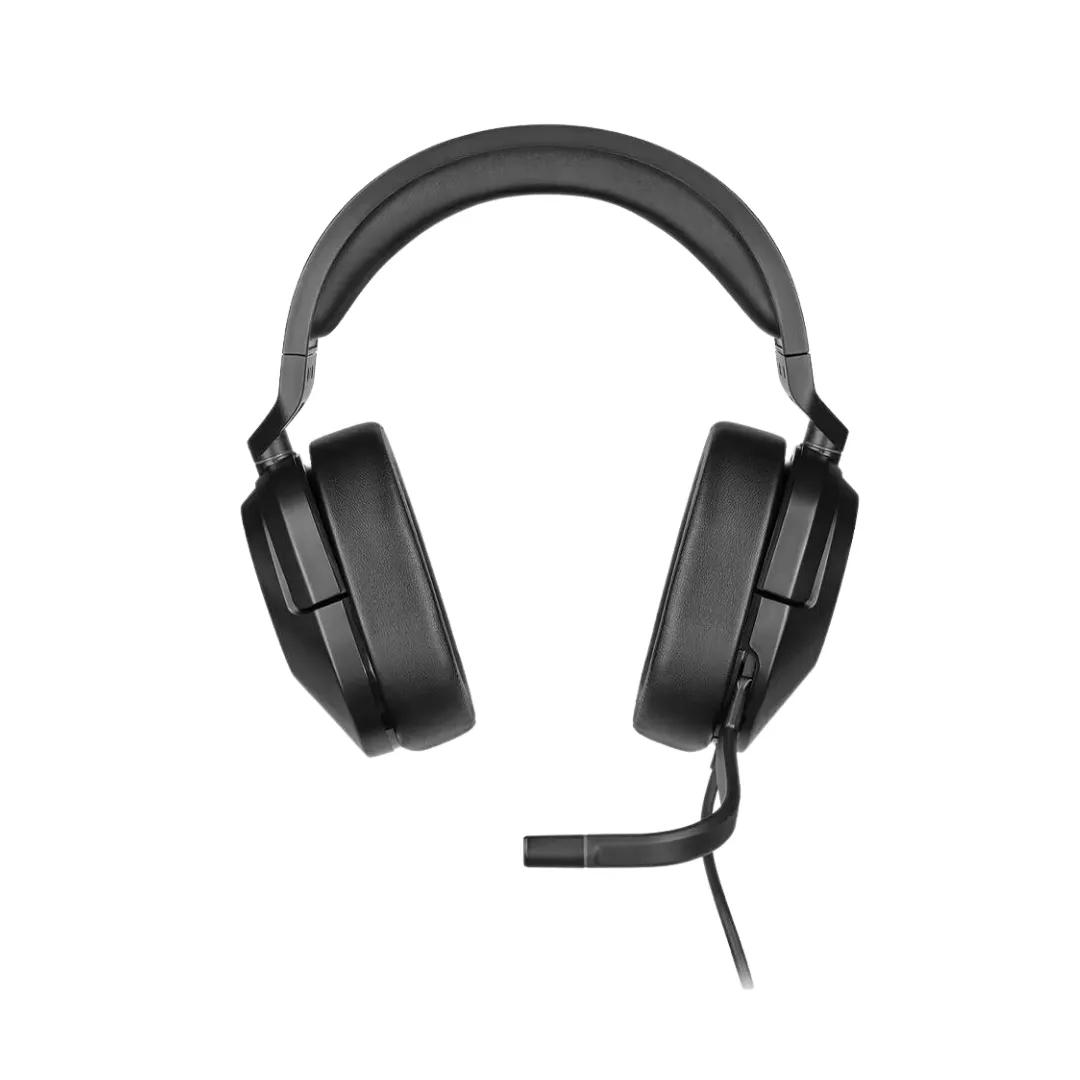 CORSAIR HS55 Wired Gaming Headphone with On-Ear Controls, Dolby Audio 7.1 Surround and Omnidirectional Flip to Mute Microphone and iCUE EQ Equalizer App Support for PC Computer Laptop and Gaming Consoles (Carbon, White)