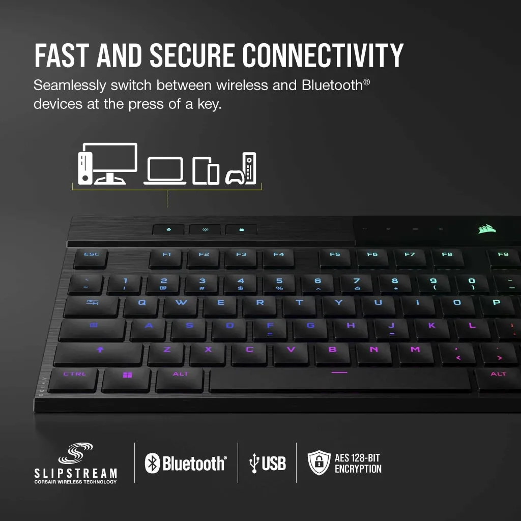 【優惠價】CORSAIR K100 AIR Wireless RGB Ultra-Thin Mechanical Gaming Keyboard - CHERRY MX Ultra Low Profile Tactile CH-913A01U-NA