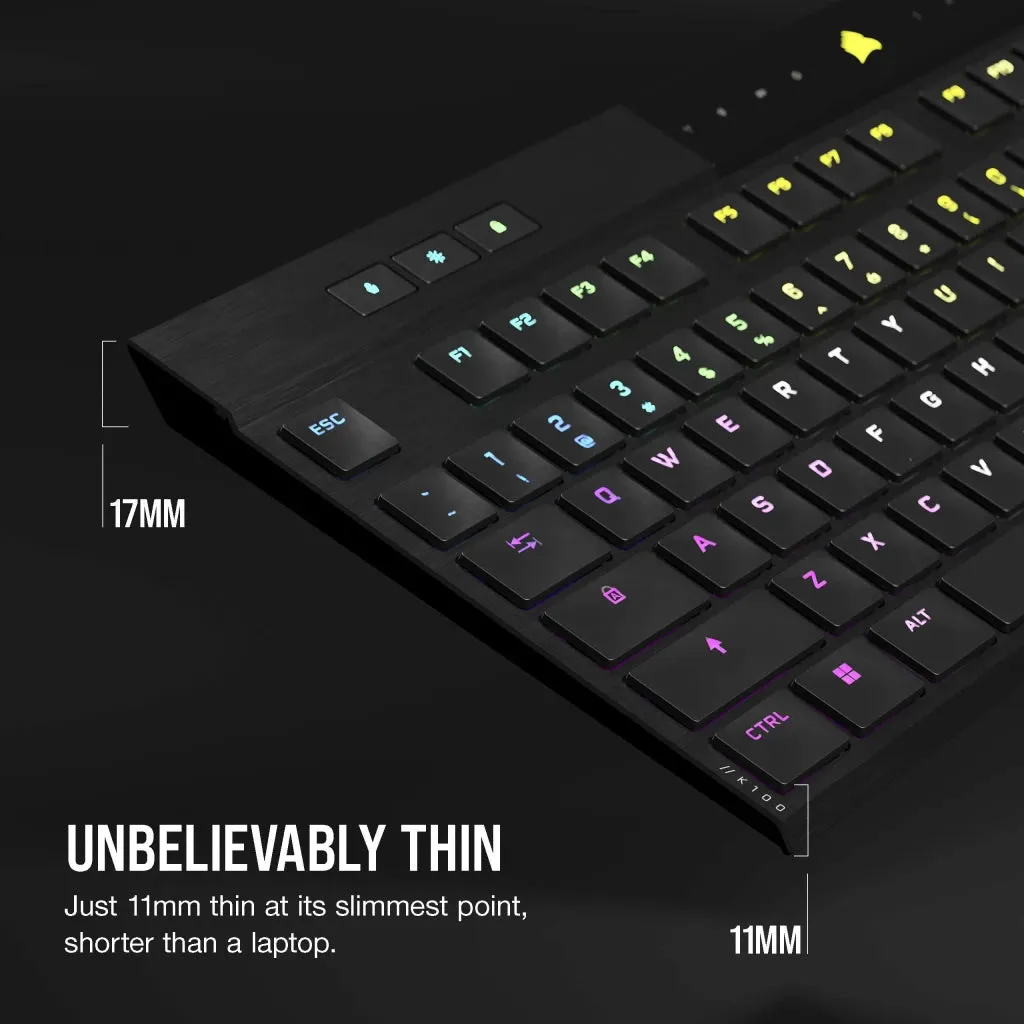 【優惠價】CORSAIR K100 AIR Wireless RGB Ultra-Thin Mechanical Gaming Keyboard - CHERRY MX Ultra Low Profile Tactile CH-913A01U-NA