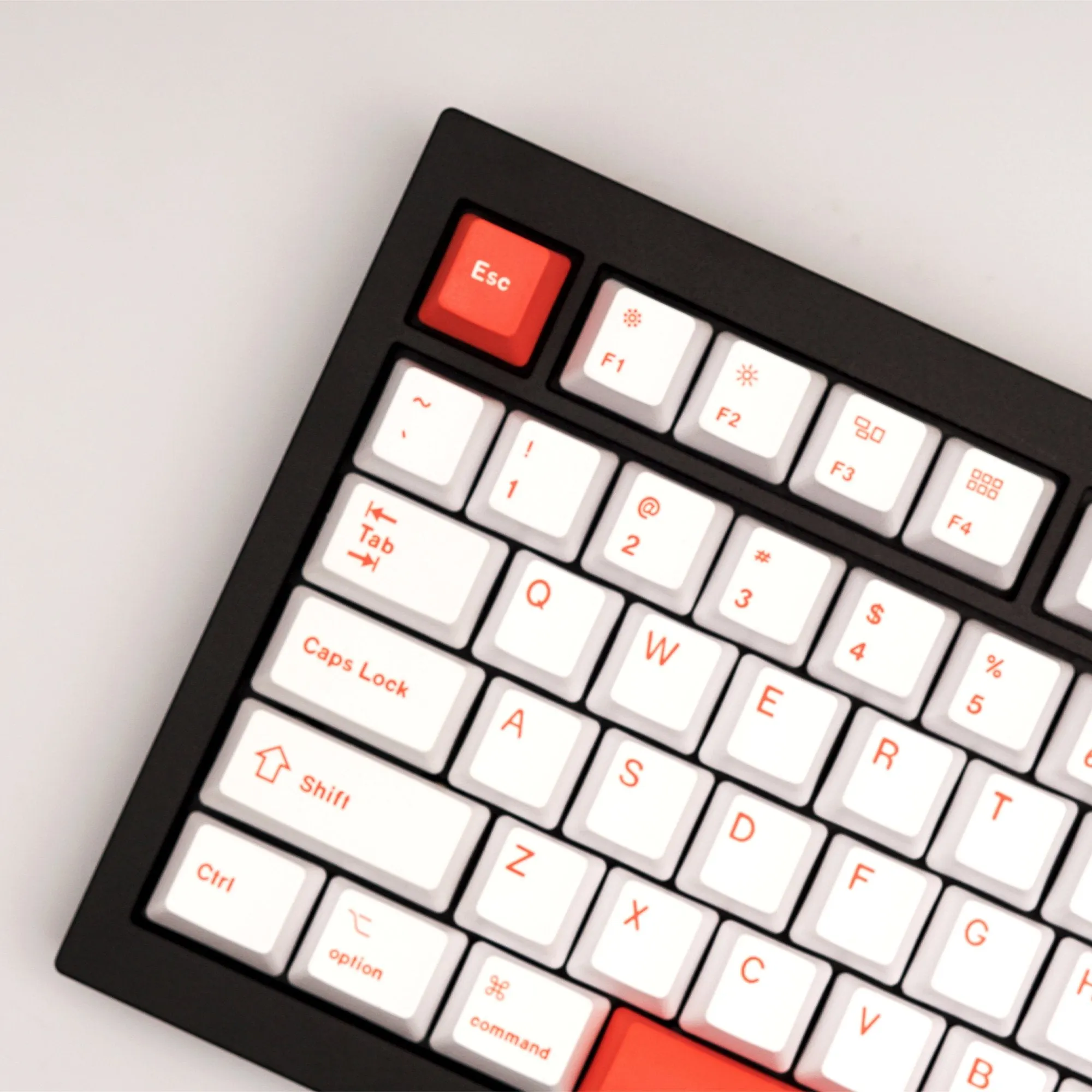 Custom Q1 QMK Mechanical Keyboard (Q1 Carbon Black w/ Knob)(Orange Keycap)