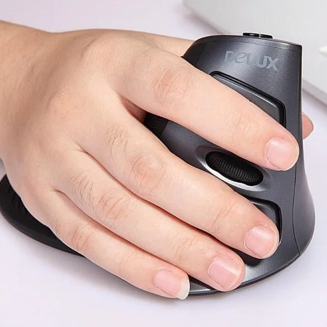 Delux M618GX 2.4Ghz Wireless Ergonomic Mouse: Wrist friendly mouse with palm rest and 6 buttons