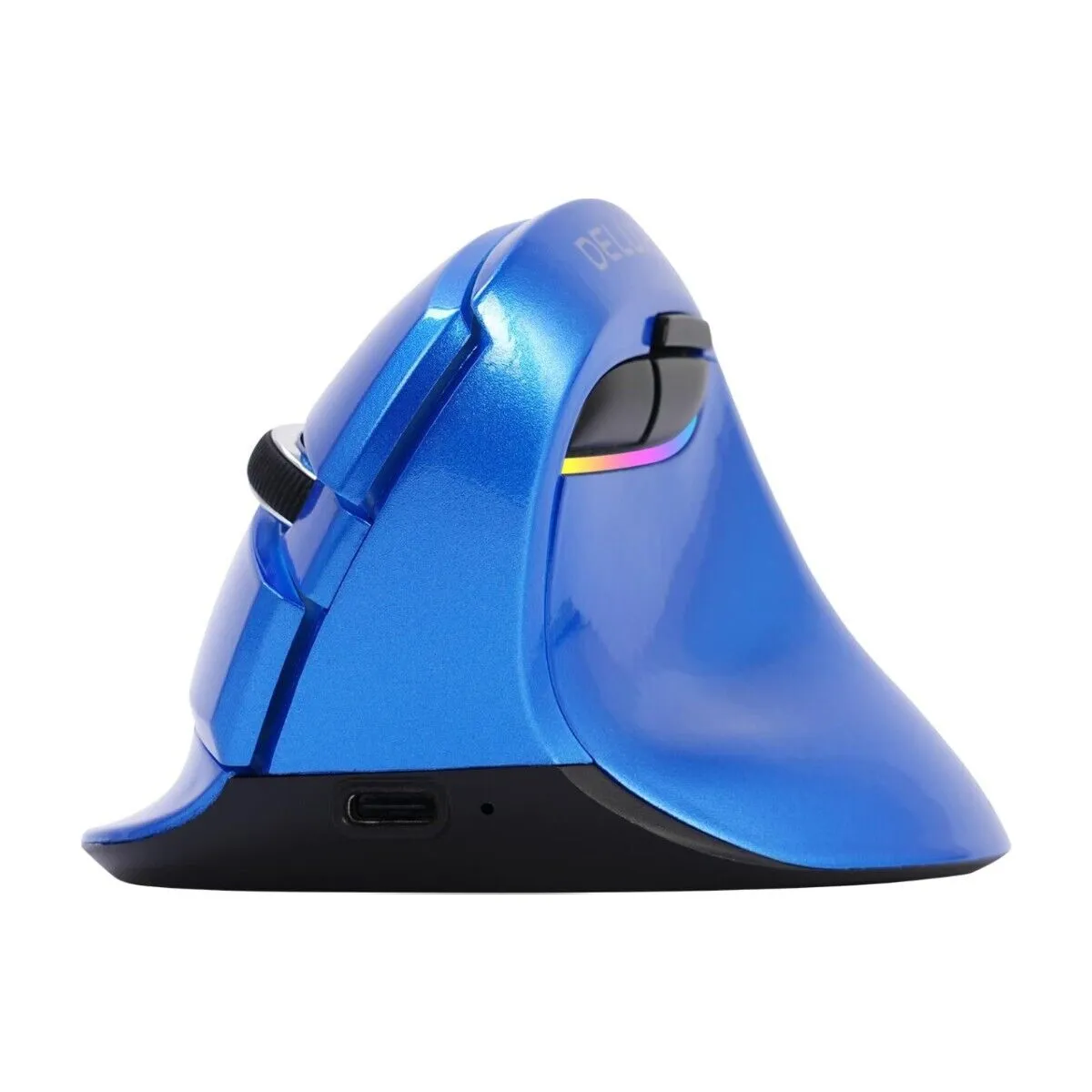 Delux M618Mini Wireless Rechargeable Ergonomic Vertical Mouse (Blue)