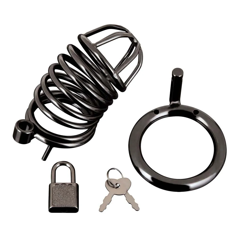 Deluxe Chastity Cock Cage with Lock (Stainless Steel)