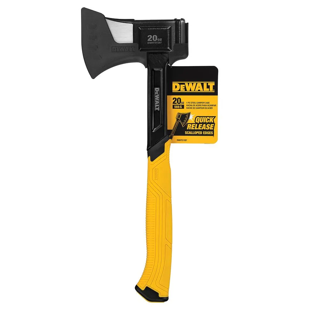 DeWALT DWHT51387 20-Ounce 1-Piece Scalloped Steel Camper's Axe