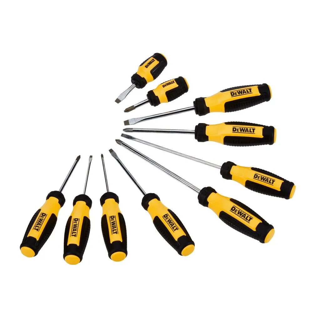 DEWALT DWHT65201 Durable Ergonomic Magnetic Screwdriver Set - 10 PC